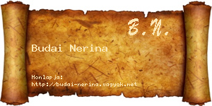 Budai Nerina névjegykártya